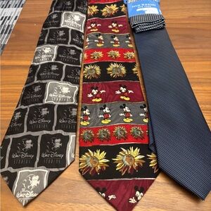 Disney Black and Red Ties with Iconic Patterns